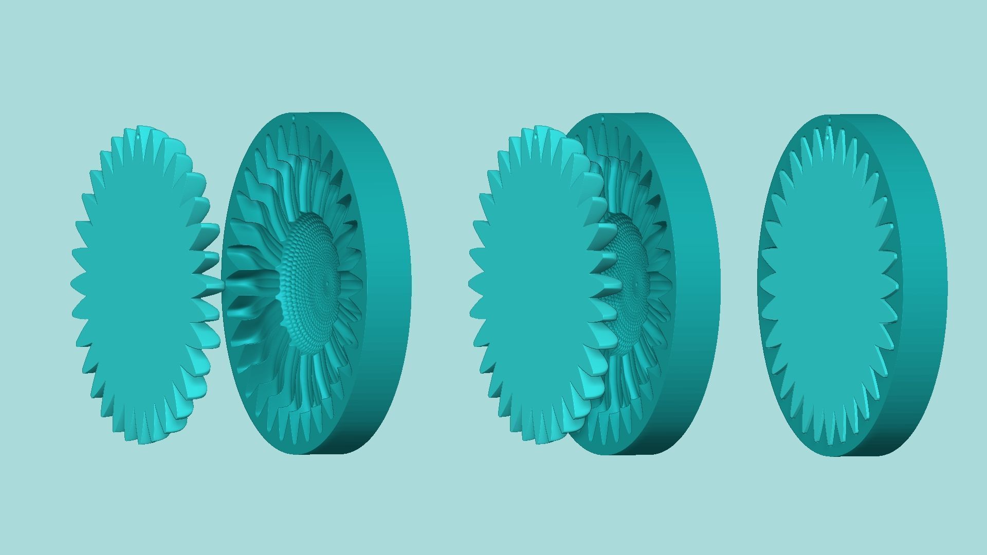 Sunflower 11 - Silicone Mold Maker - Template 3D print model_7