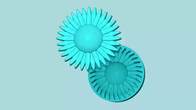 Sunflower 11 - Silicone Mold Maker - Template 3D print model