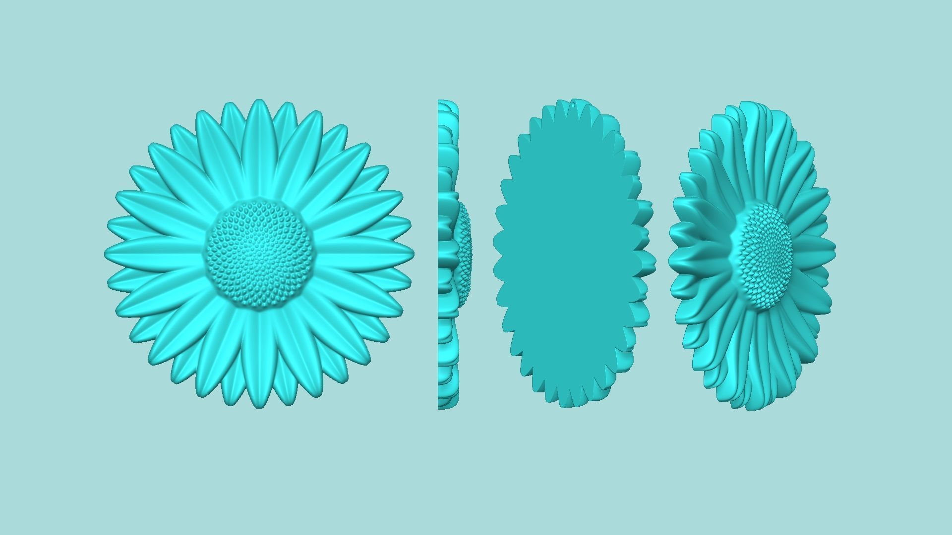 Sunflower 10 - Silicone Mold Maker - Template 3D print model_8