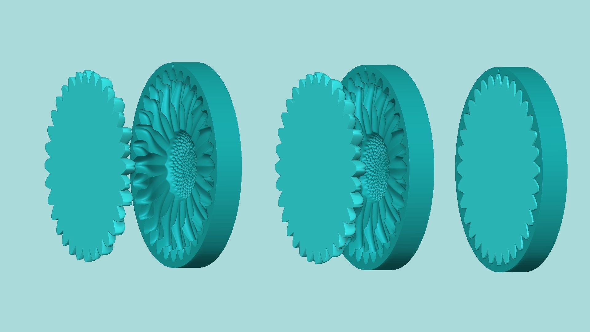 Sunflower 10 - Silicone Mold Maker - Template 3D print model_7