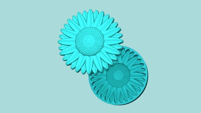Sunflower 09 - Silicone Mold Maker - Template 3D print model