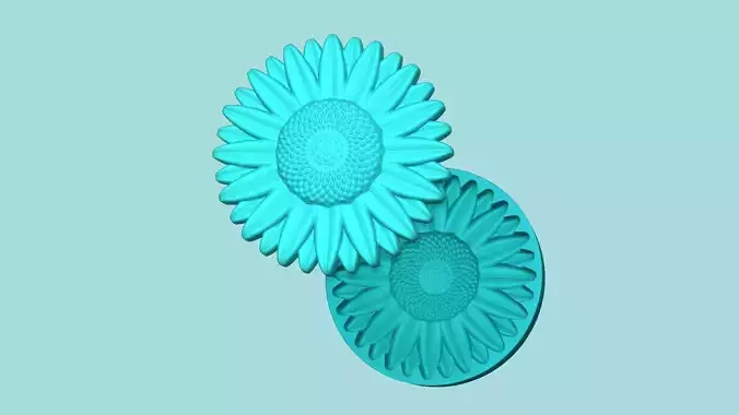 Sunflower 09 - Silicone Mold Maker - Template 3D print model
