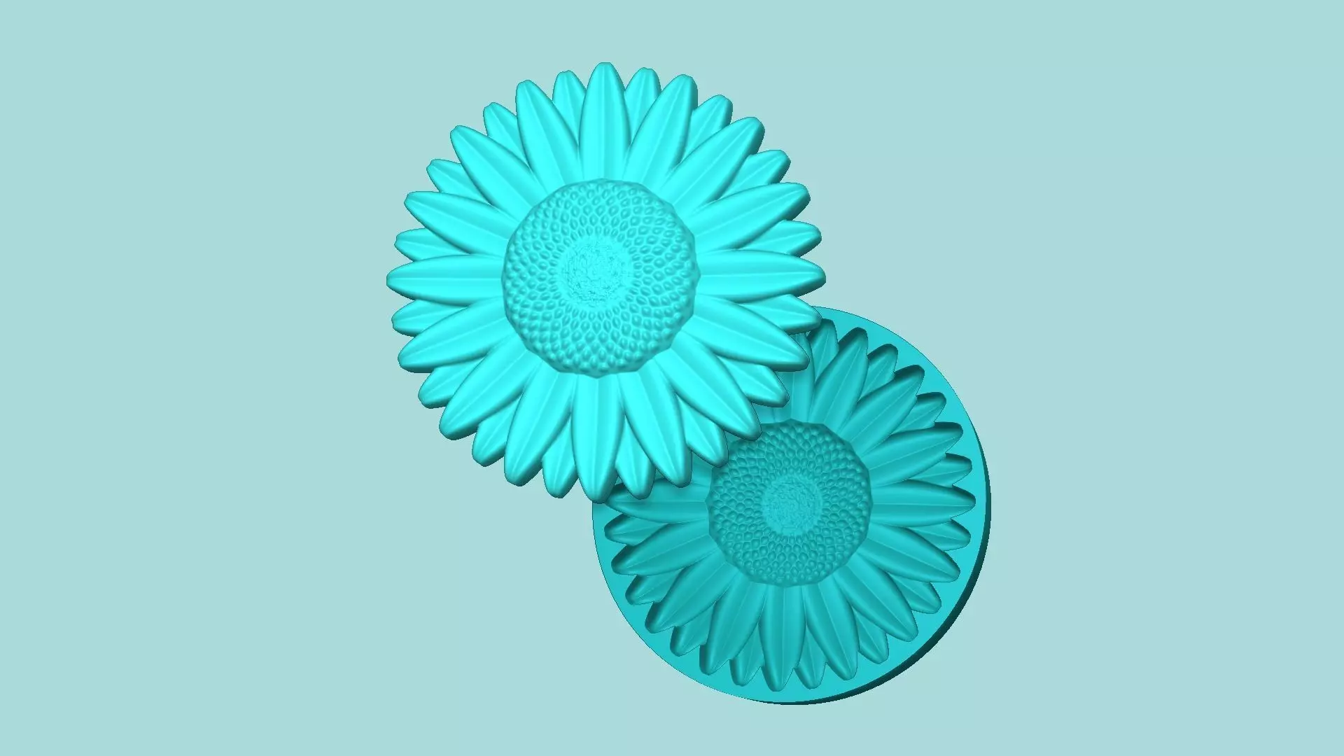 Sunflower 09 - Silicone Mold Maker - Template 3D print model_0