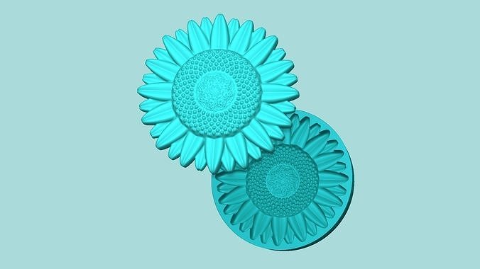 Sunflower 08 - Silicone Mold Maker - Template 3D print model