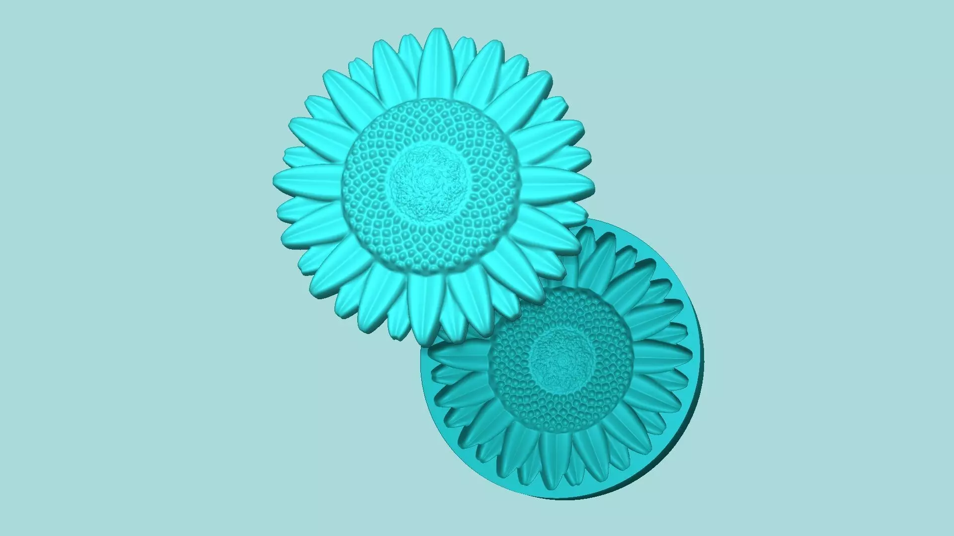 Sunflower 08 - Silicone Mold Maker - Template 3D print model_0