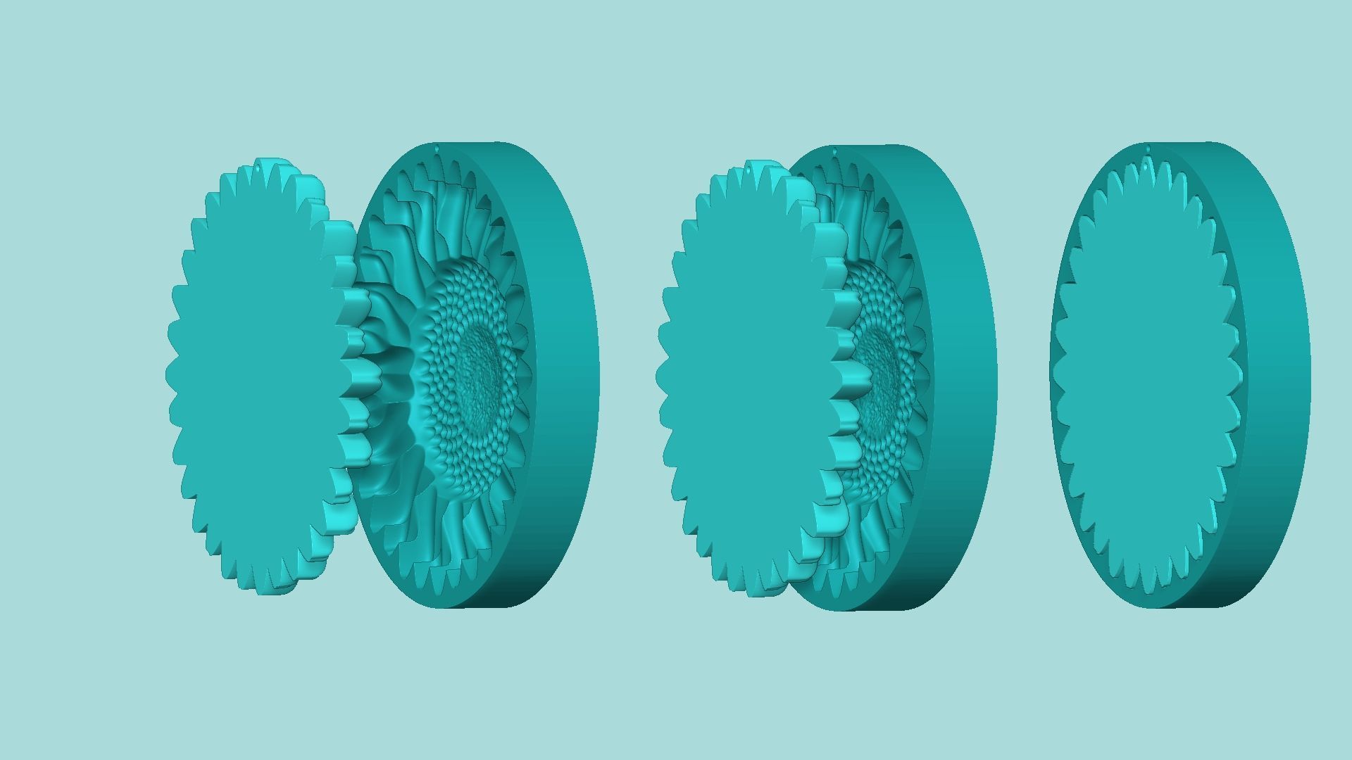 Sunflower 08 - Silicone Mold Maker - Template 3D print model_7