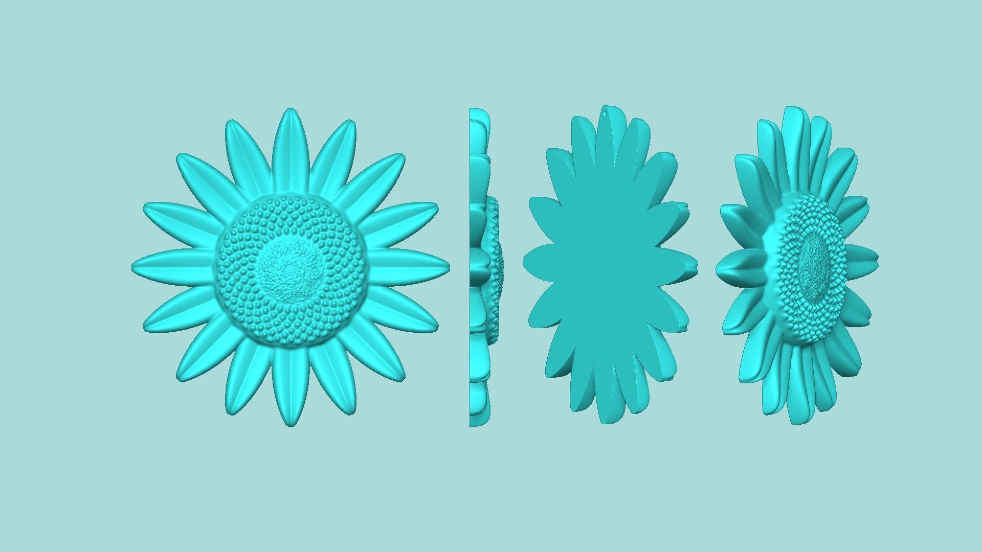 Sunflower 07 - Silicone Mold Maker - Template 3D print model_8