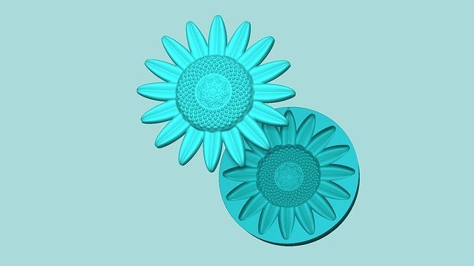 Sunflower 07 - Silicone Mold Maker - Template 3D print model