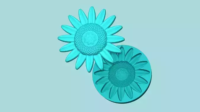 Sunflower 07 - Silicone Mold Maker - Template 3D print model
