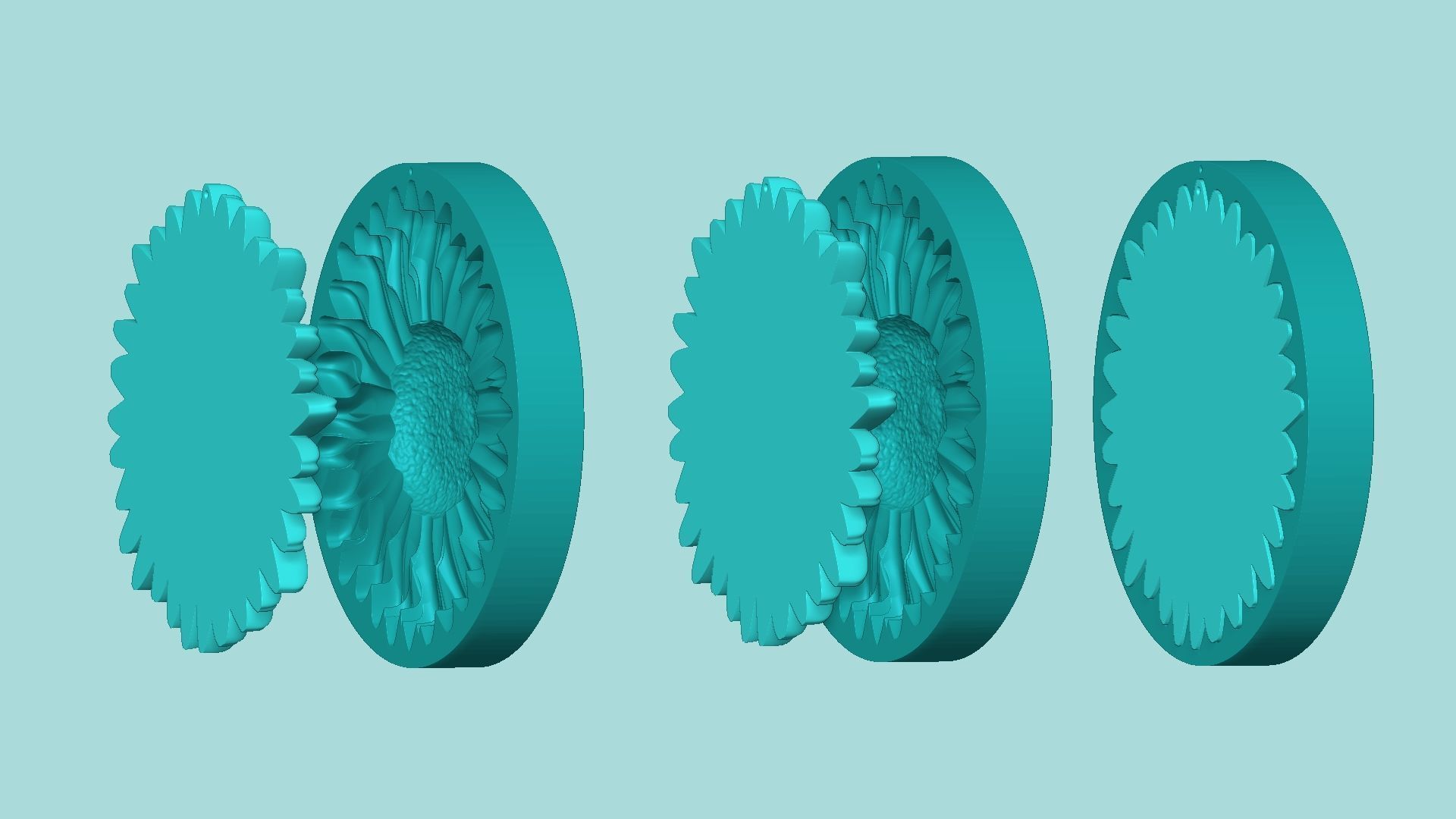 Sunflower 06 - Silicone Mold Maker - Template 3D print model_7