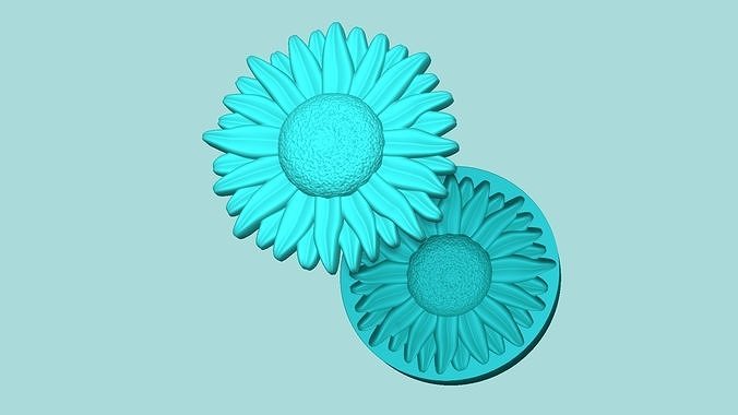 Sunflower 06 - Silicone Mold Maker - Template 3D print model