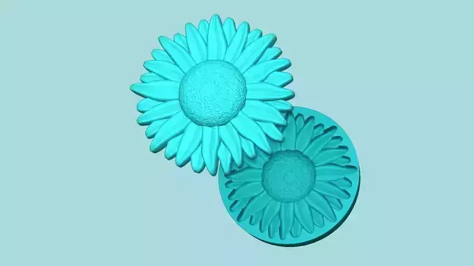 Sunflower 06 - Silicone Mold Maker - Template 3D print model