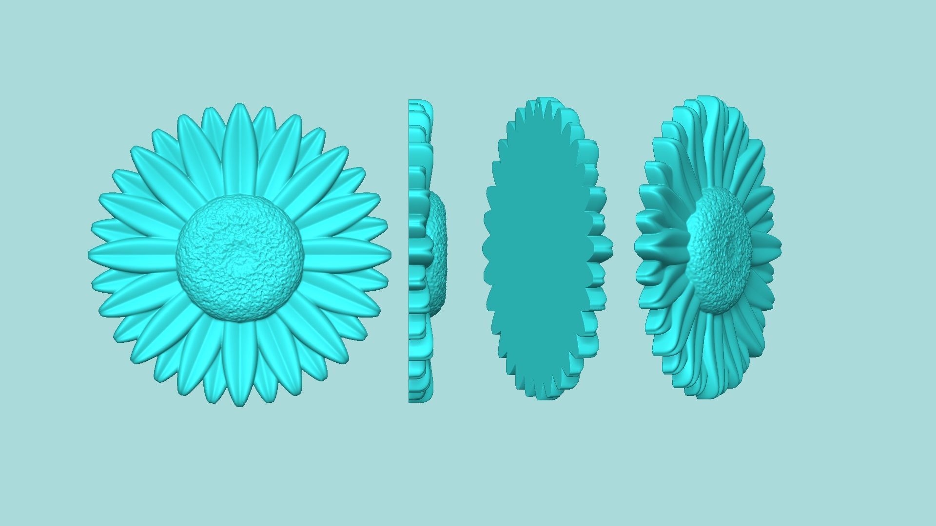 Sunflower 05 - Silicone Mold Maker - Template 3D print model_8