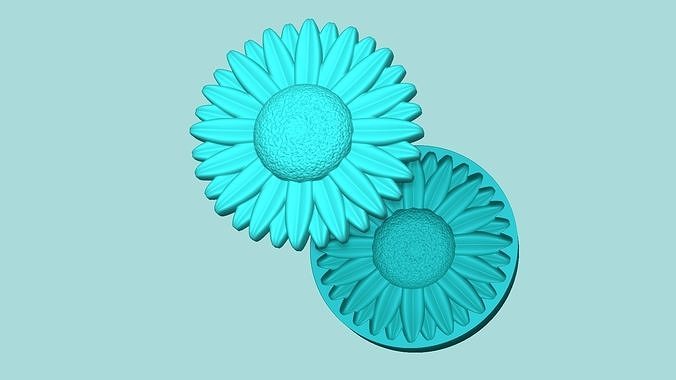 Sunflower 05 - Silicone Mold Maker - Template 3D print model