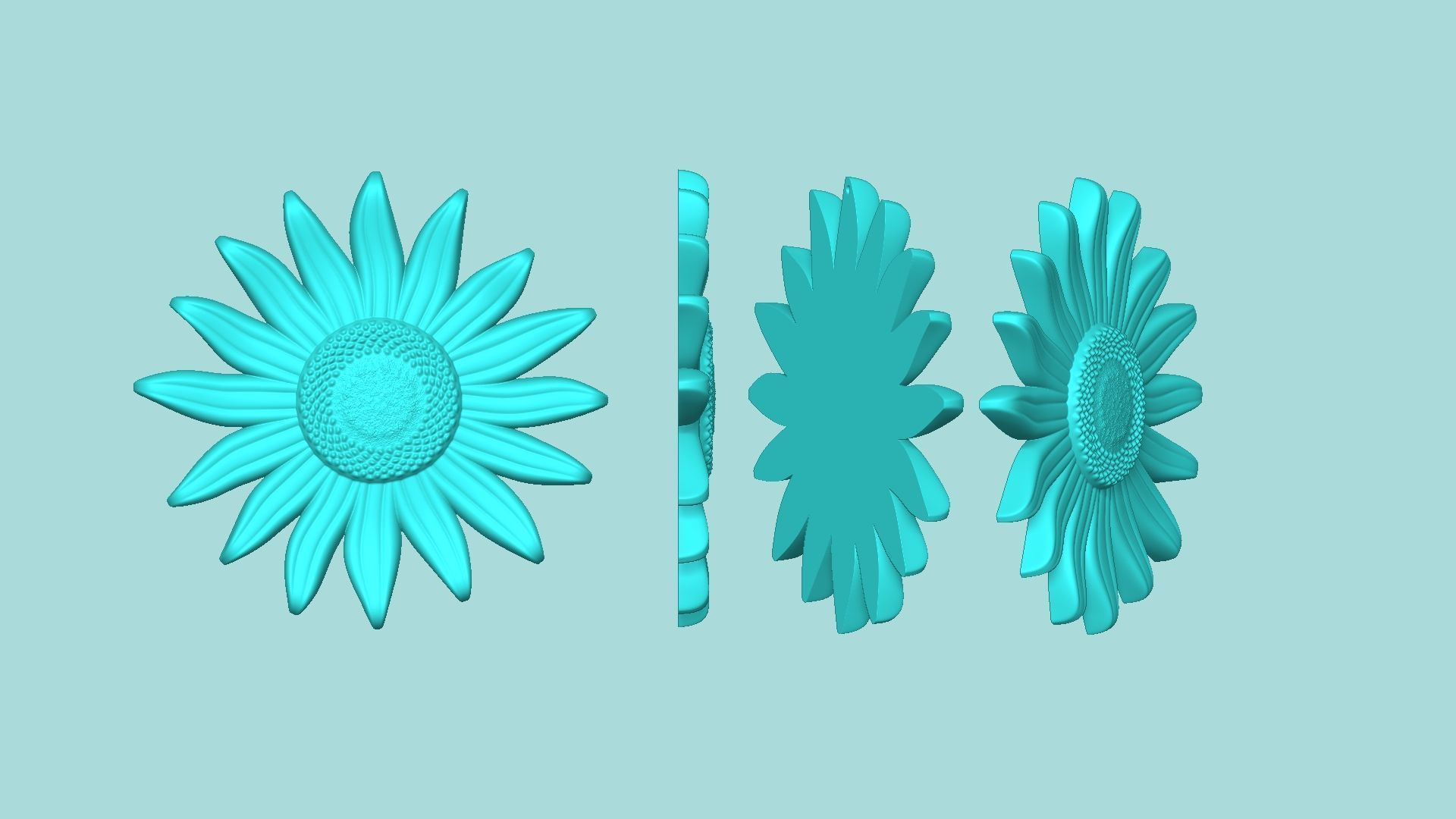 Sunflower 04 - Silicone Mold Maker - Template 3D print model_8
