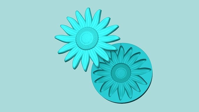 Sunflower 04 - Silicone Mold Maker - Template 3D print model