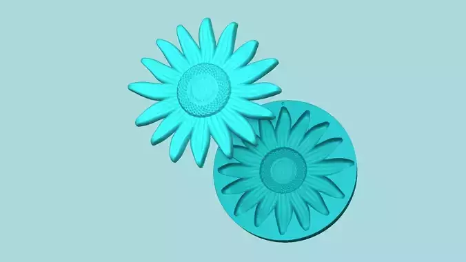 Sunflower 04 - Silicone Mold Maker - Template 3D print model