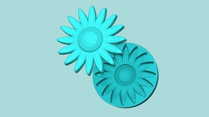 Sunflower 03 - Silicone Mold Maker - Template 3D print model