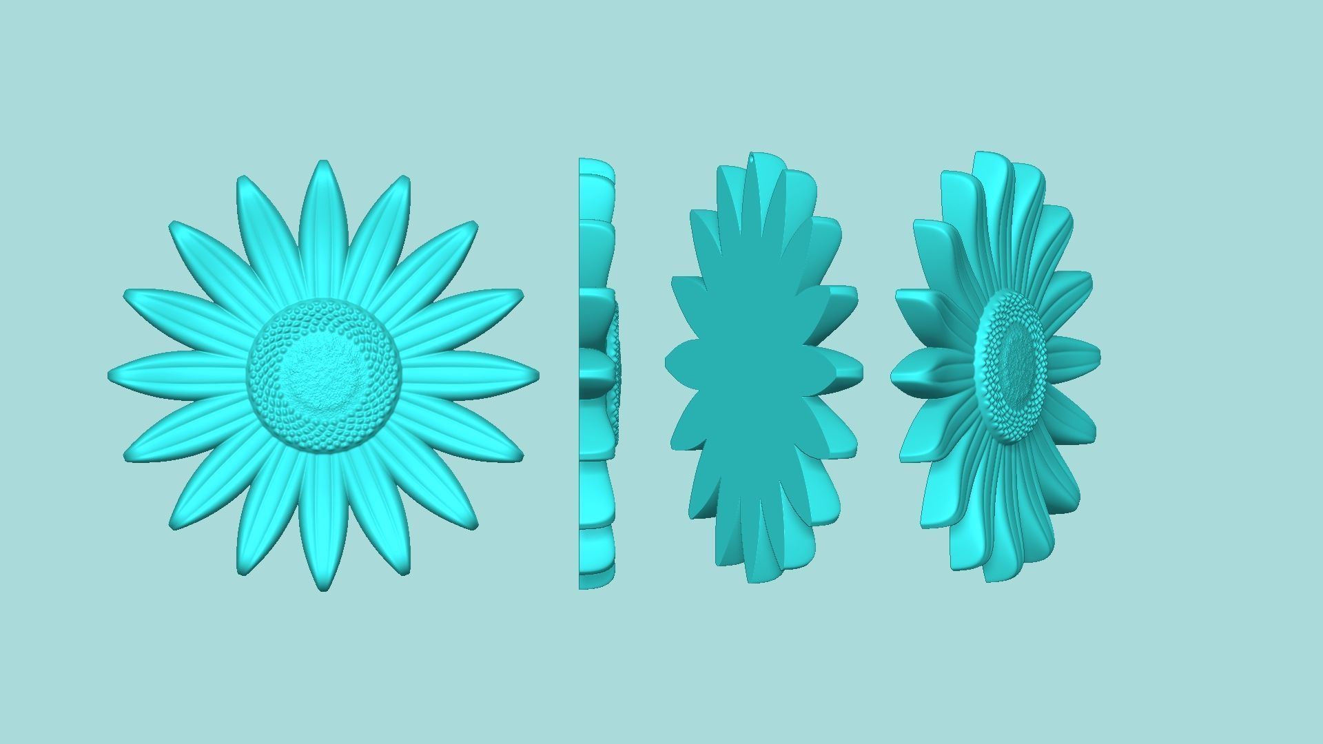 Sunflower 03 - Silicone Mold Maker - Template 3D print model_8
