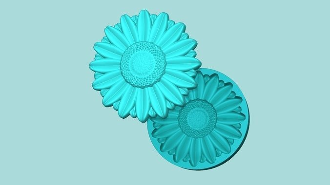 Sunflower 02 - Silicone Mold Maker - Template 3D print model