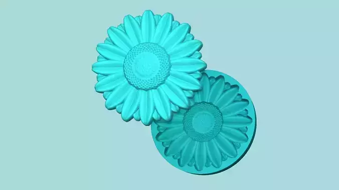 Sunflower 02 - Silicone Mold Maker - Template 3D print model