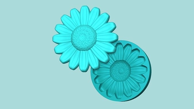 Sunflower 01 - Silicone Mold Maker - Template 3D print model