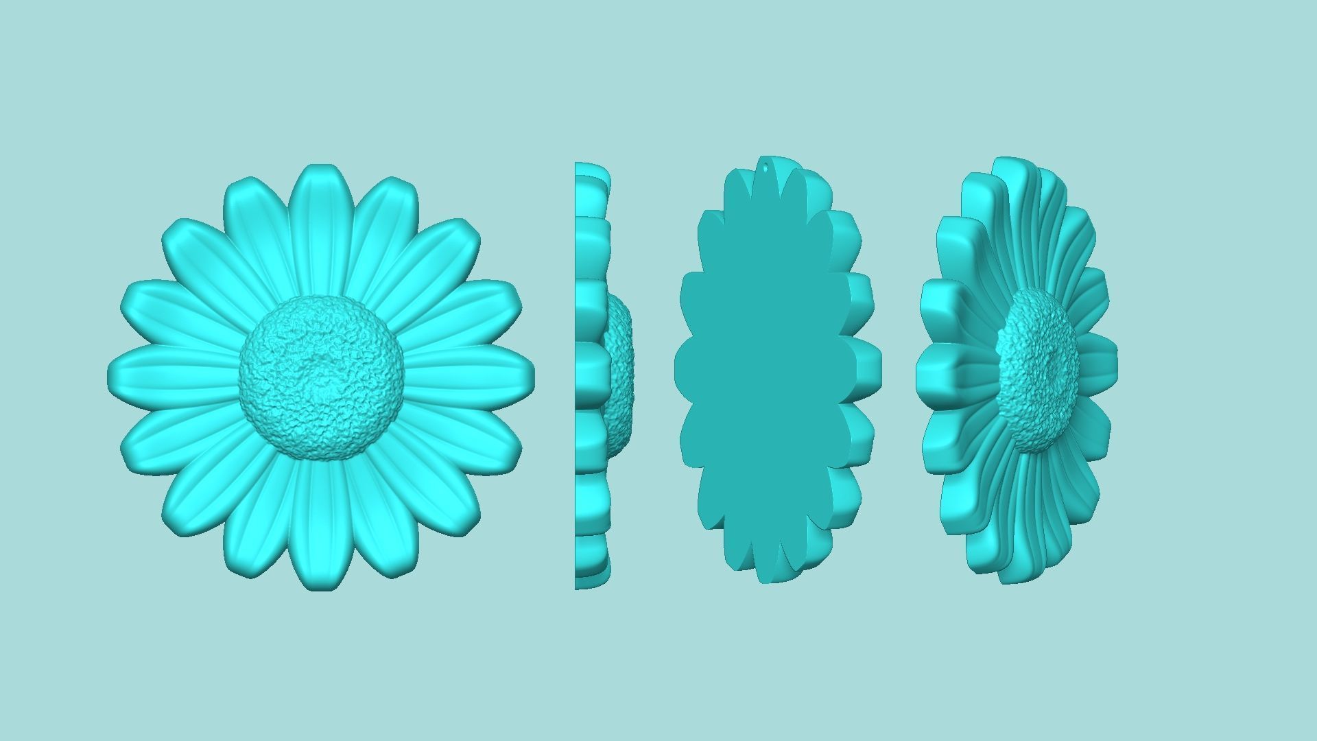 Sunflower 01 - Silicone Mold Maker - Template 3D print model_8