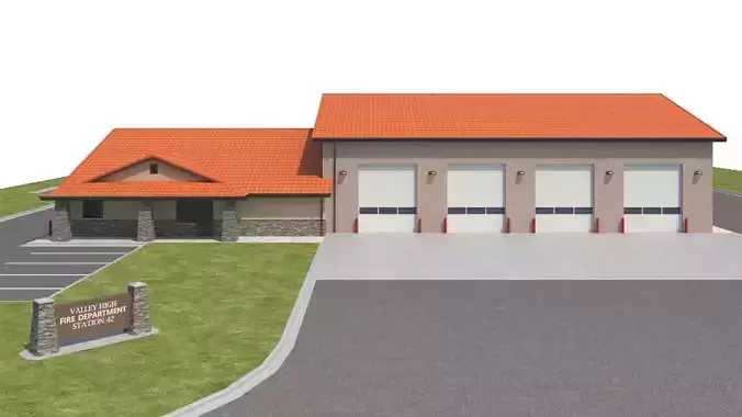 Commercial-037 Fire Station 3D model