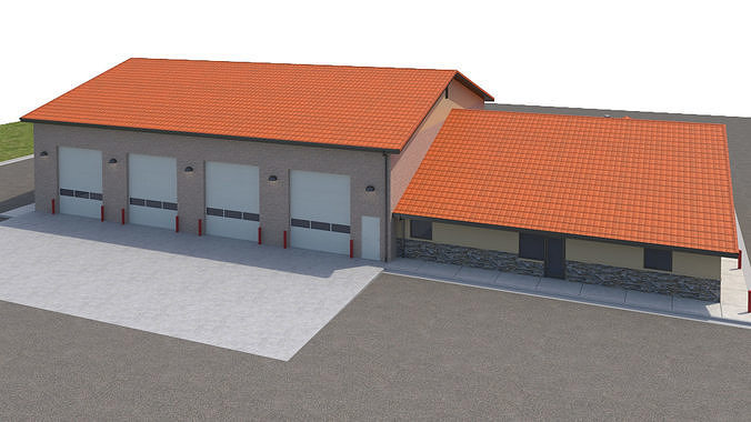 Commercial-037 Fire Station 3D model 7