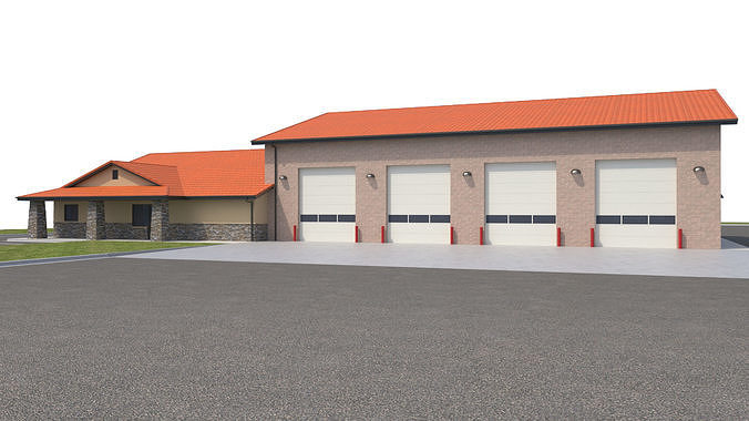 Commercial-037 Fire Station 3D model 3