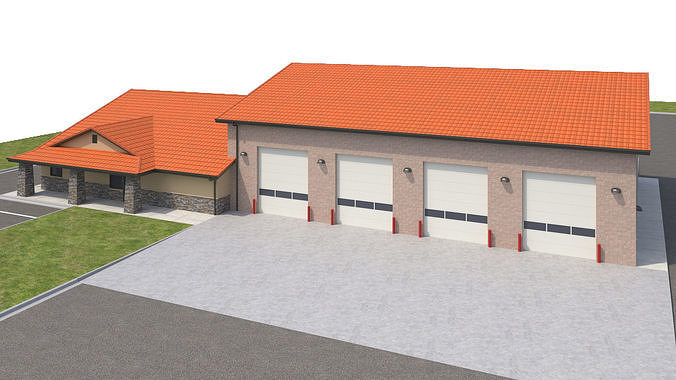 Commercial-037 Fire Station 3D model 6