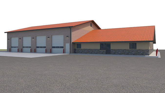 Commercial-037 Fire Station 3D model 5