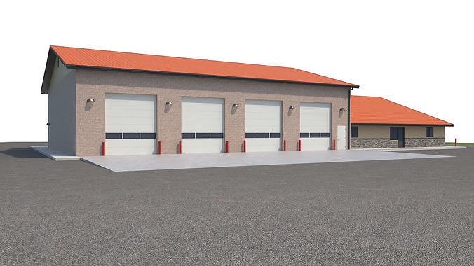 Commercial-037 Fire Station 3D model 4