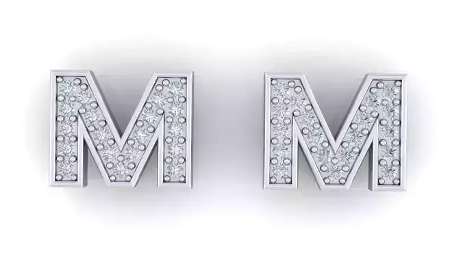 Alphabet Earrings letter M