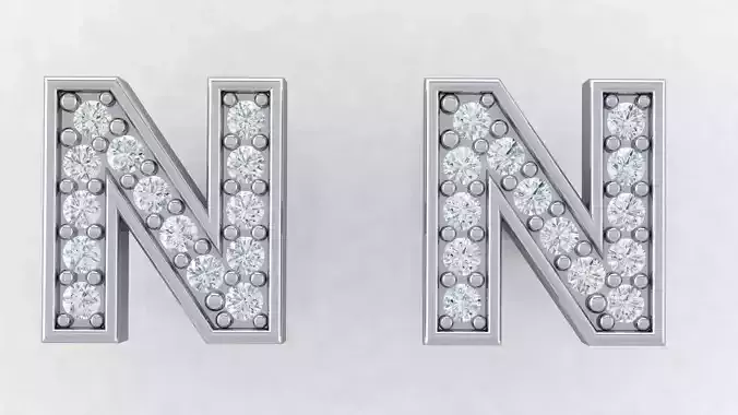Alphabet Earrings letter N