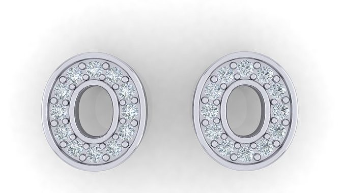 Alphabet Earrings letter O 3D print model