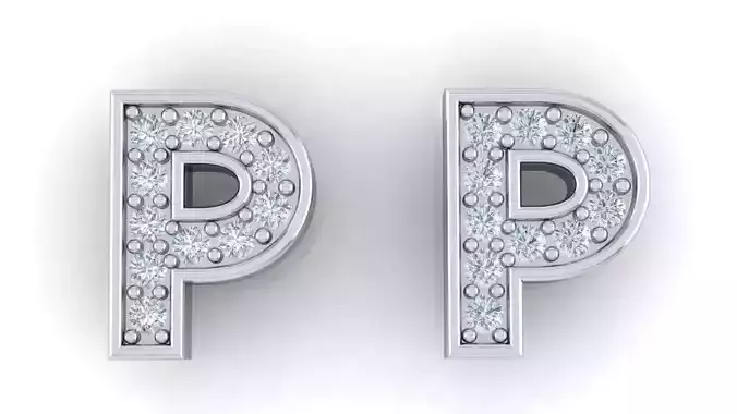 Alphabet Earrings letter P