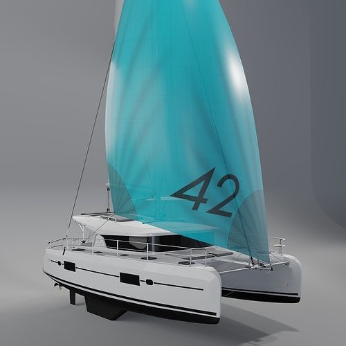 Lagoon 42 Catamaran 3D Model PBR Rendering 2025 3D model