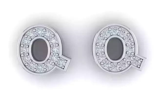 Alphabet Earrings letter Q