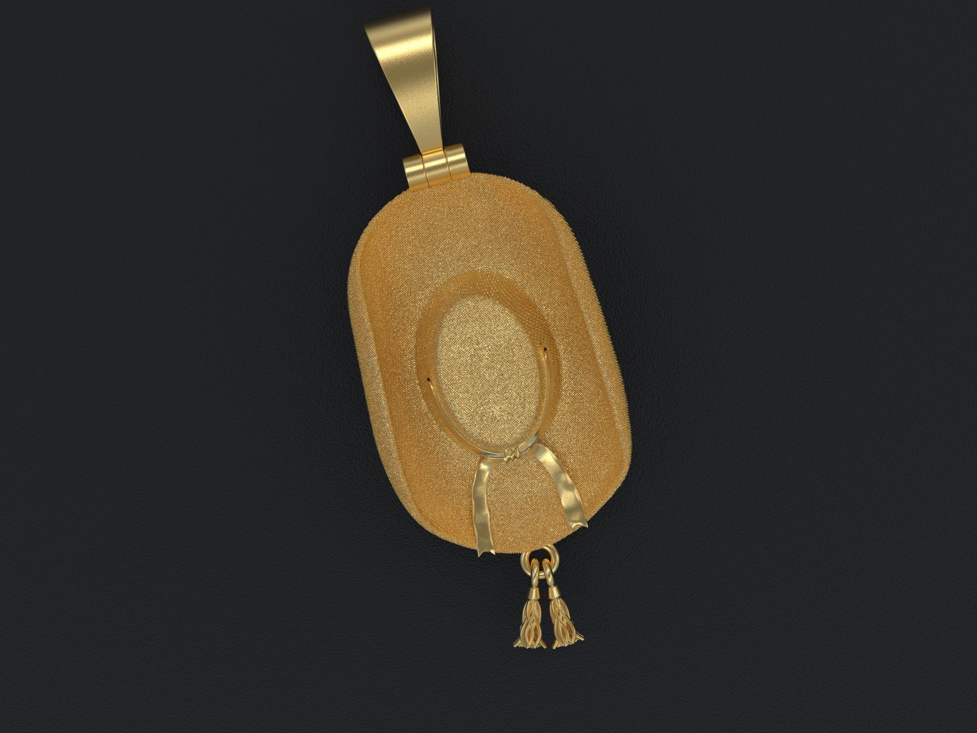 hat pendant 3D print model_4