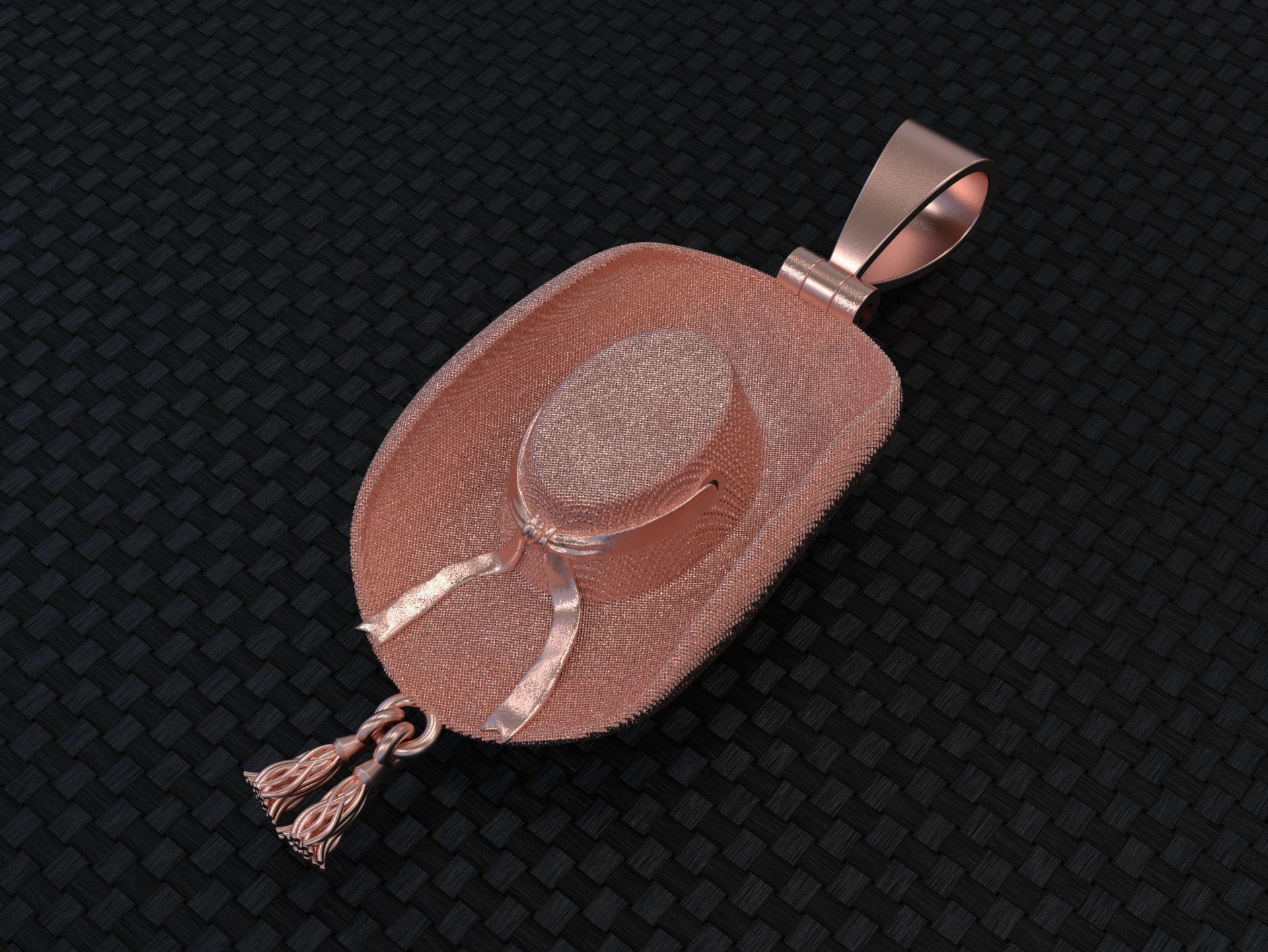 hat pendant 3D print model_1