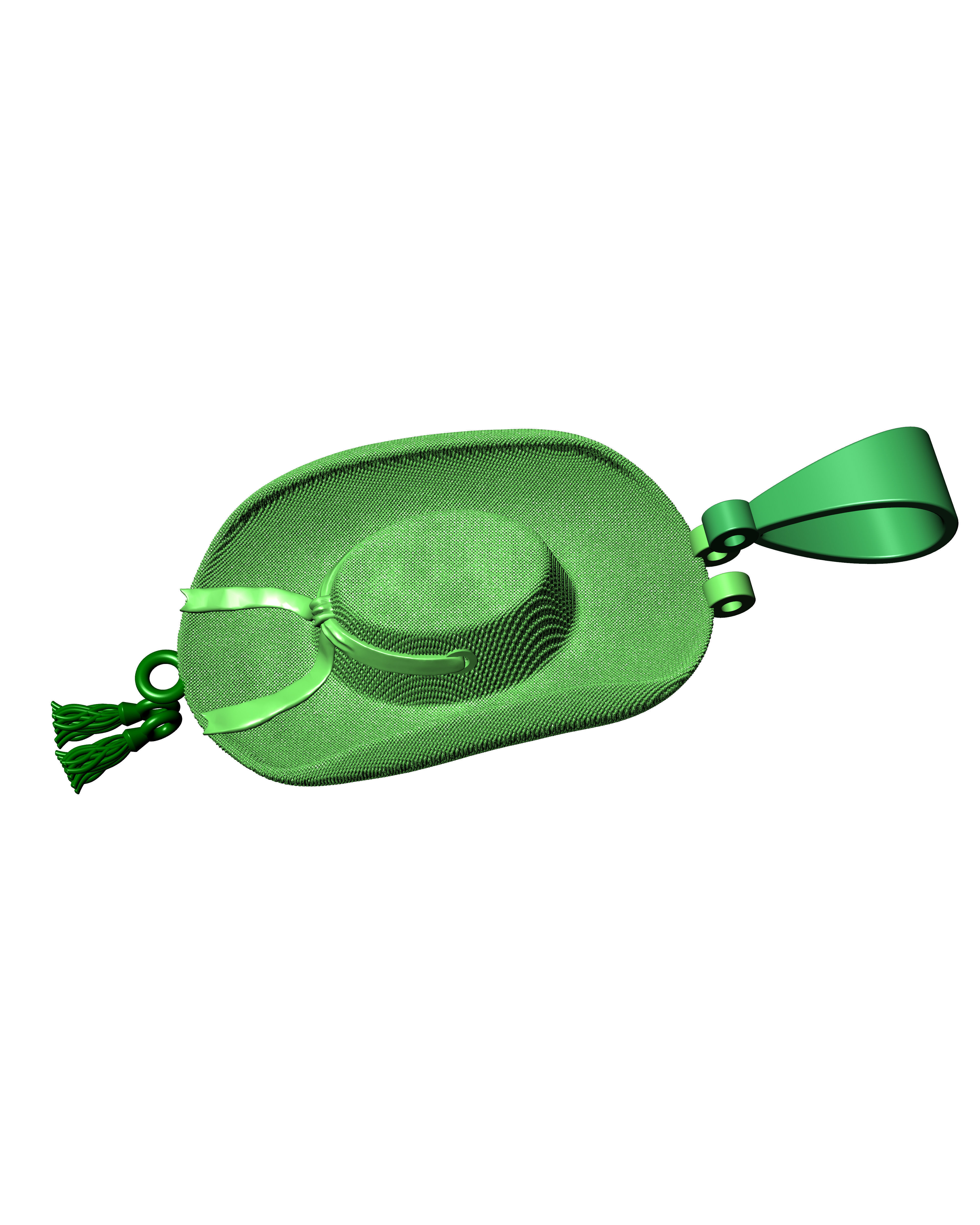 hat pendant 3D print model_6