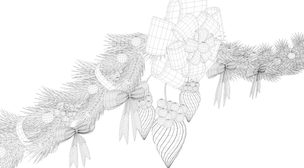 Christmas Wreath collection 3D model_25