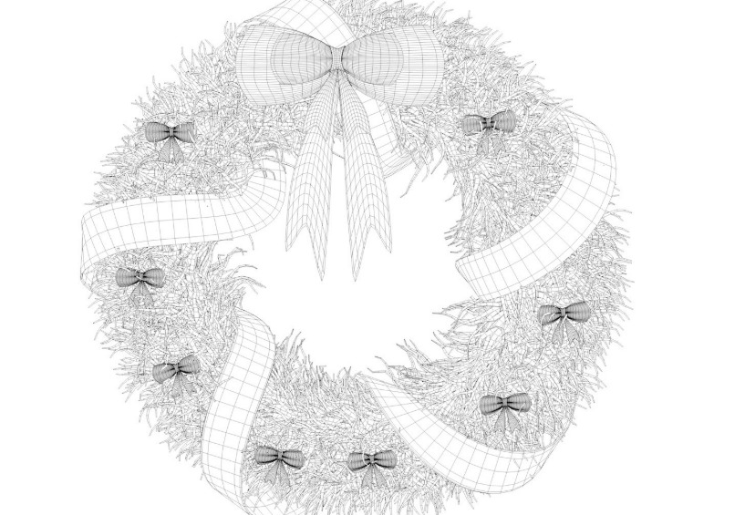 Christmas Wreath collection 3D model_29