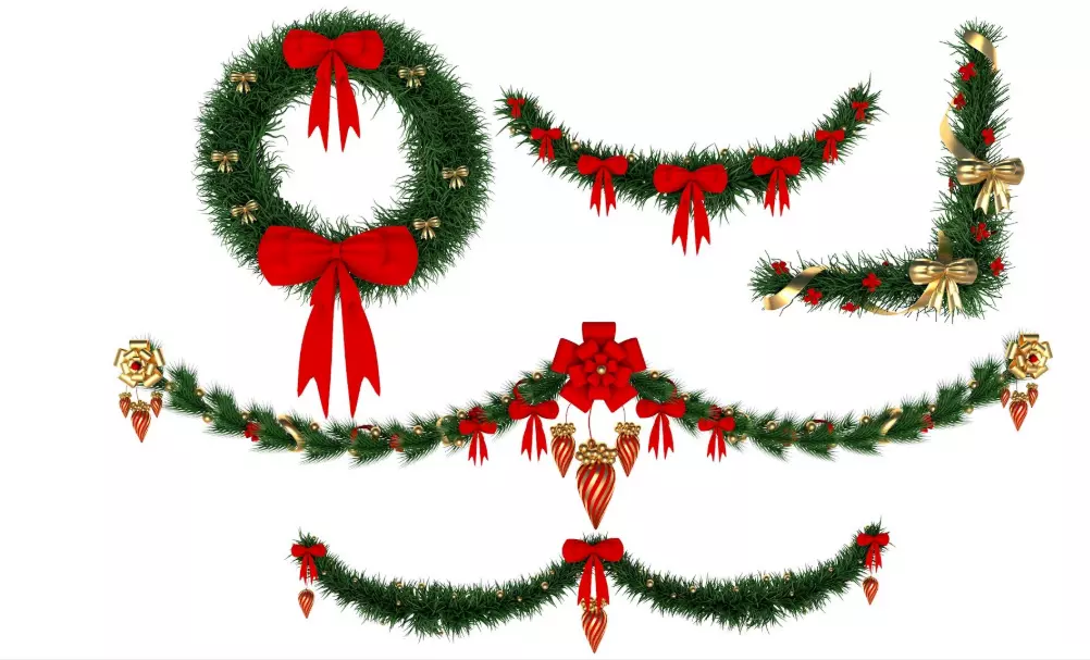 Christmas Wreath collection 3D model_0