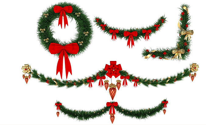 Christmas Wreath collection 3D model