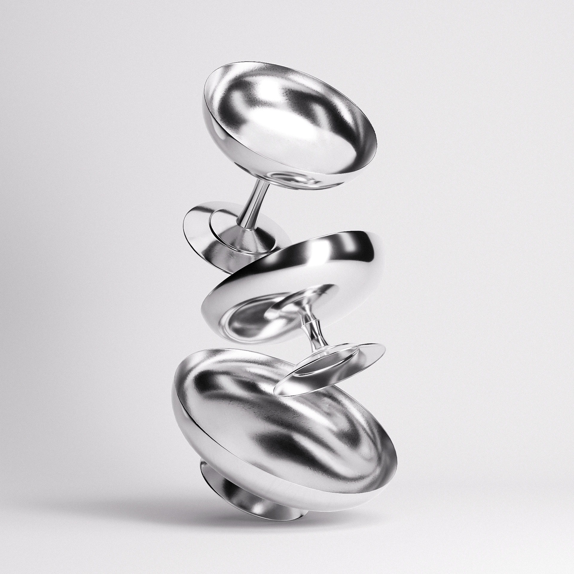 Ice Cups Set Low-poly 3D model_1