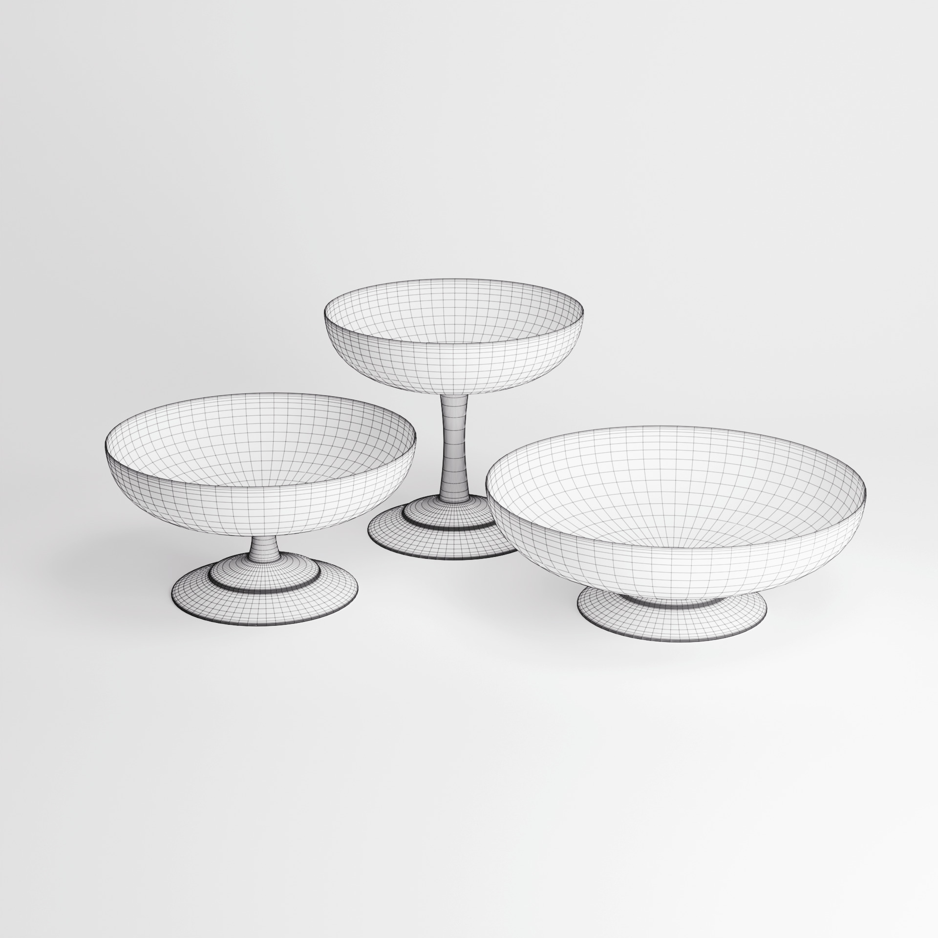 Ice Cups Set Low-poly 3D model_7