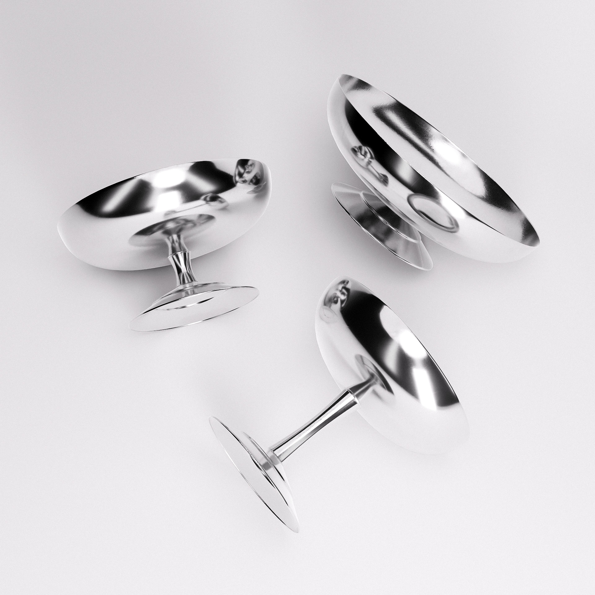 Ice Cups Set Low-poly 3D model_2