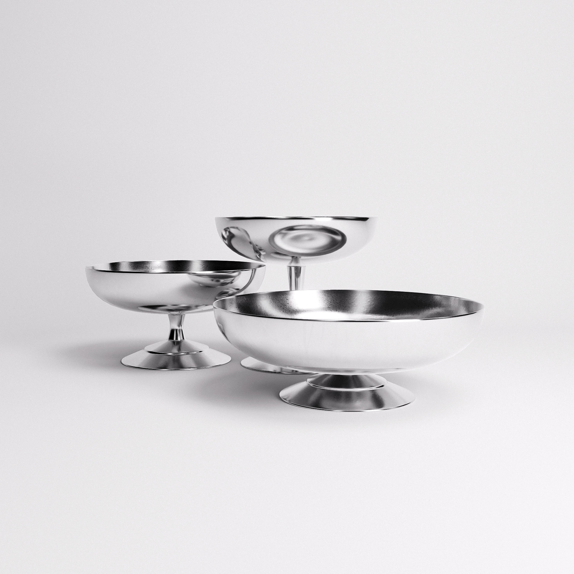 Ice Cups Set Low-poly 3D model_3